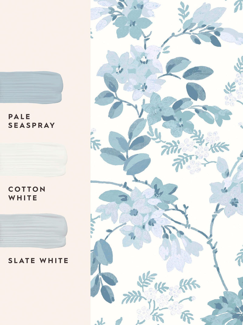 Laura Ashley Yewland floral wallpaper sample A4, imported from the UK