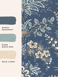 Laura Ashley Dusky Seaspray Marlbrook wallpaper sample A4 (British brand)