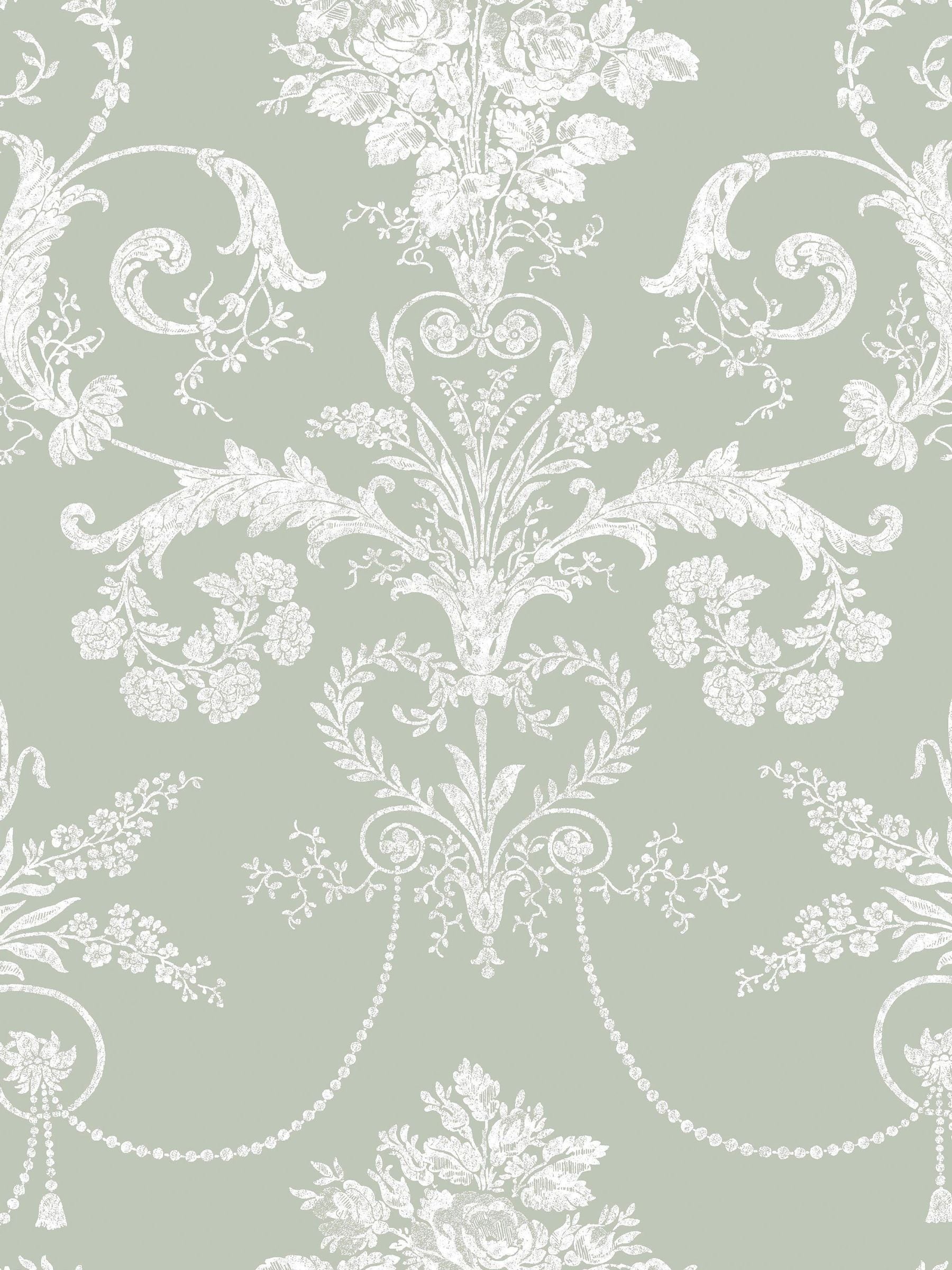 Laura Ashley Josette wallpaper sample sage green A4 (British brand)