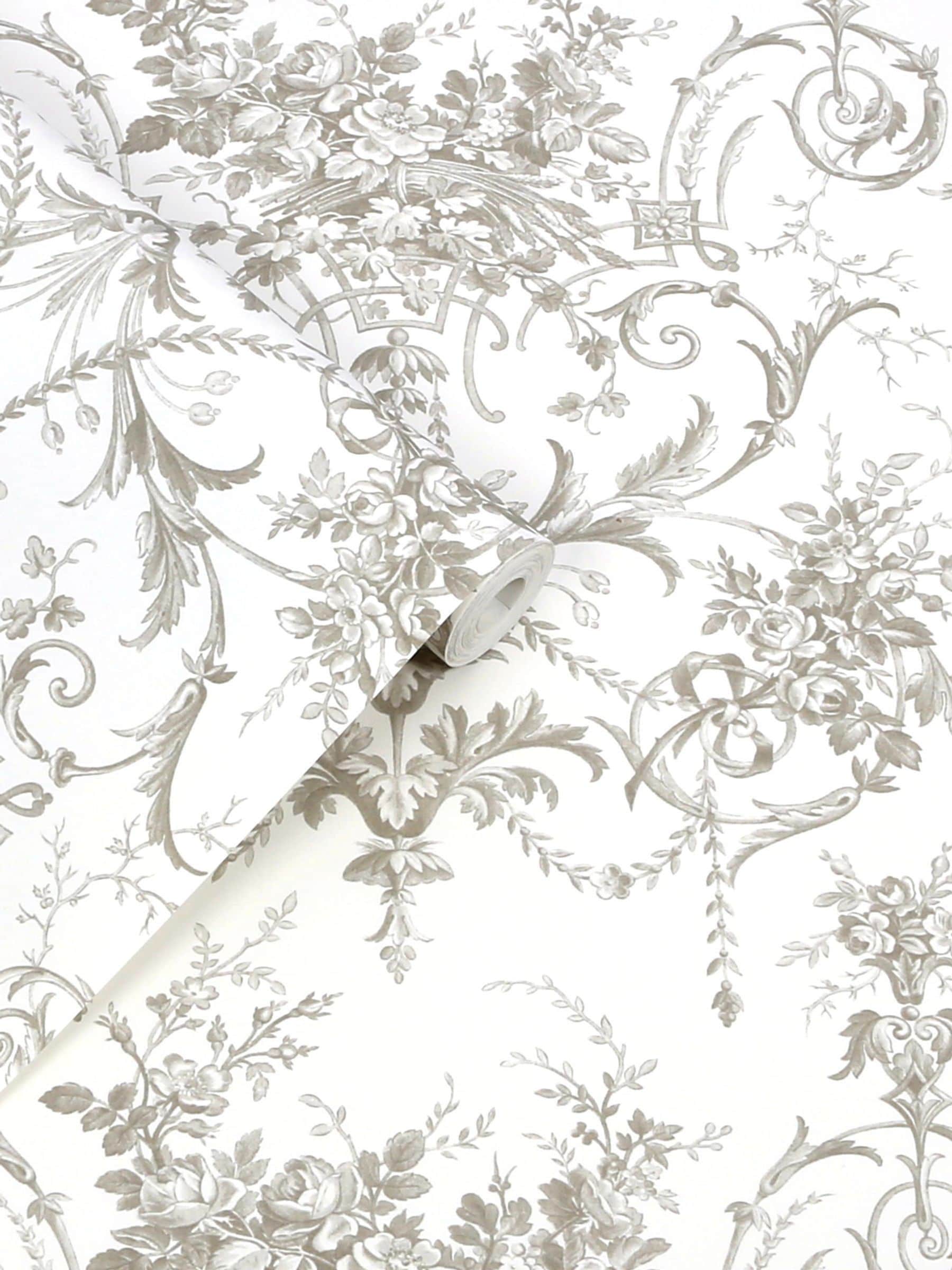 Laura Ashley Tuileries wallpaper sample dark dove grey A4 - British product