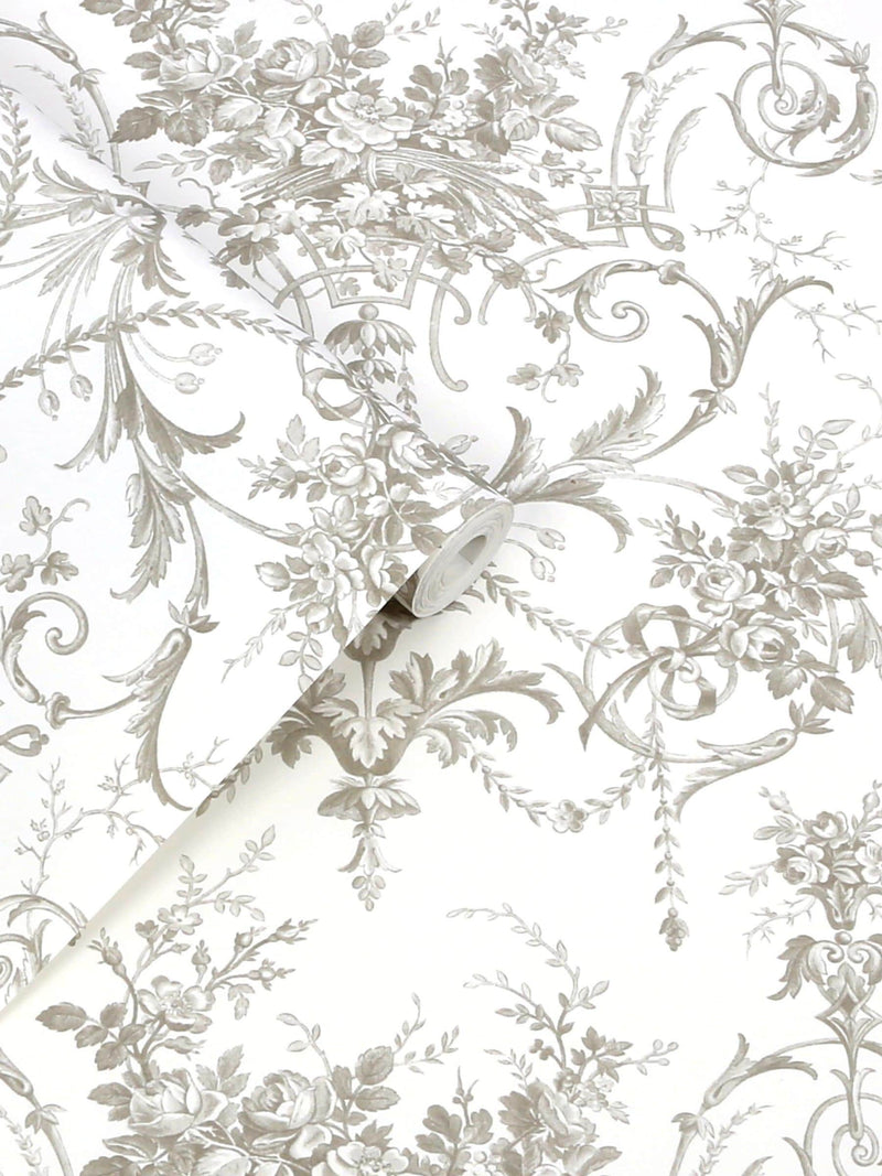 Laura Ashley Tuileries wallpaper sample dark dove grey A4 - British product