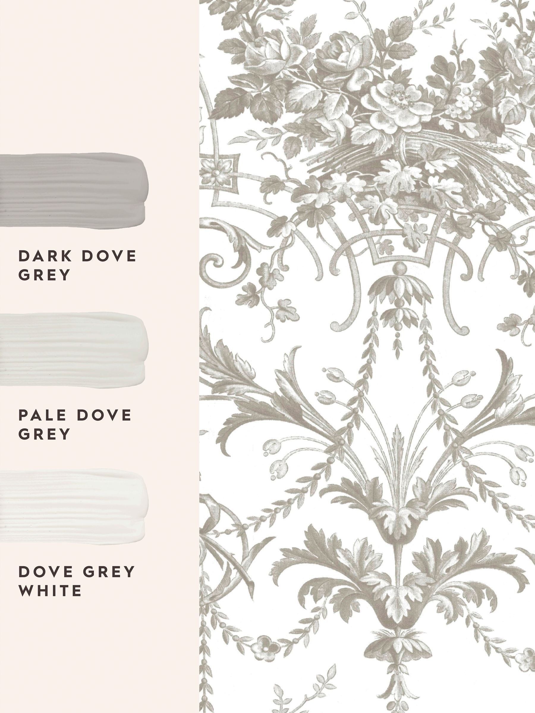 Laura Ashley Tuileries wallpaper sample dark dove grey A4 - British product