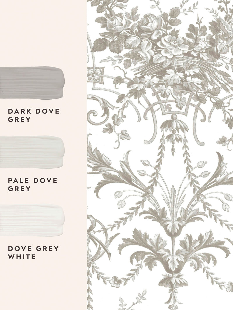 Laura Ashley Tuileries wallpaper sample dark dove grey A4 - British product