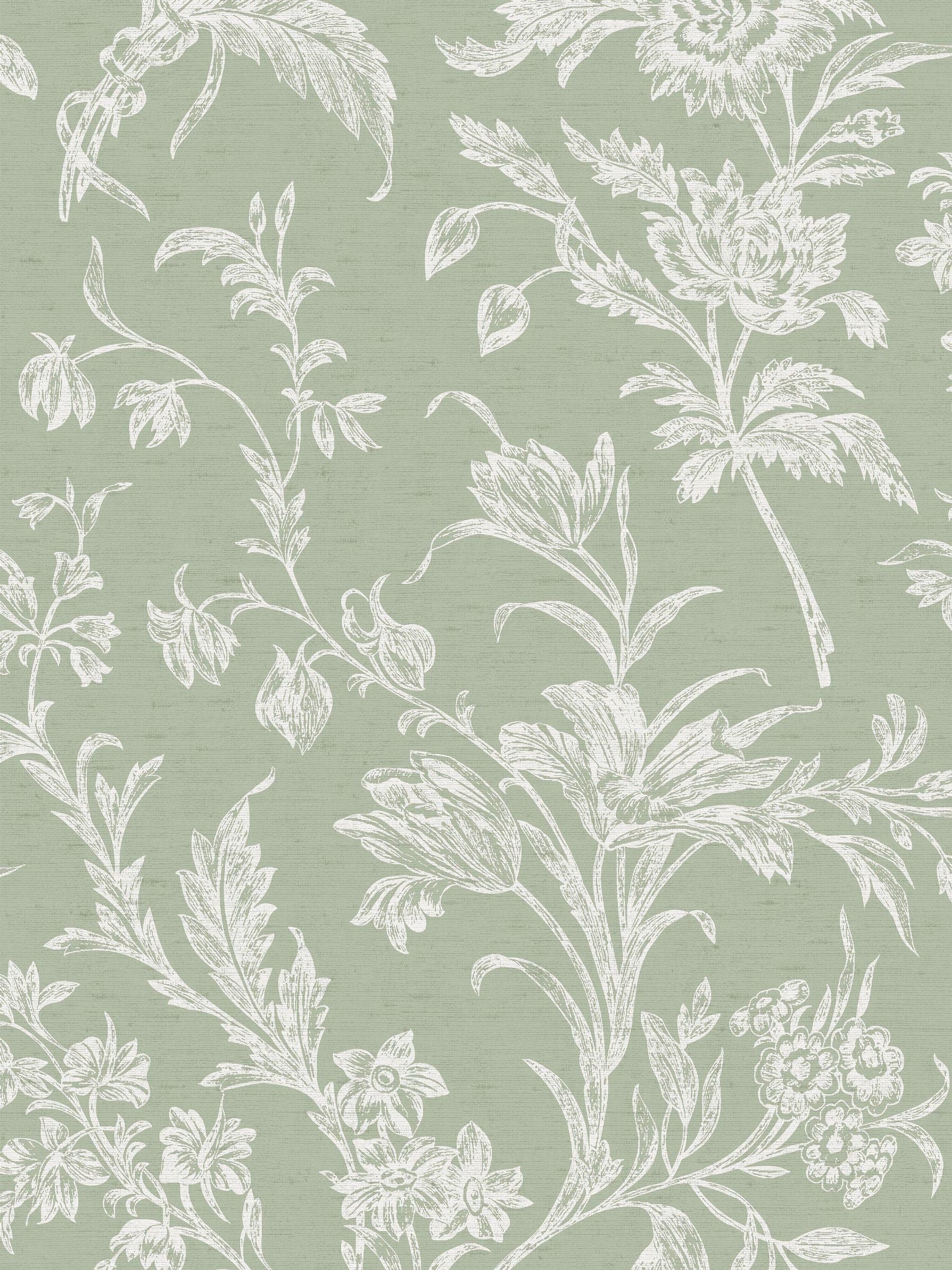 Laura Ashley sage green Lloyd wallpaper sample A4, UK version