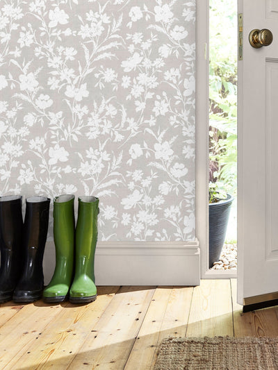 Next Laura Ashley Dove Grey Rye Wallpaper Sample A4- Buy online at McGrocer