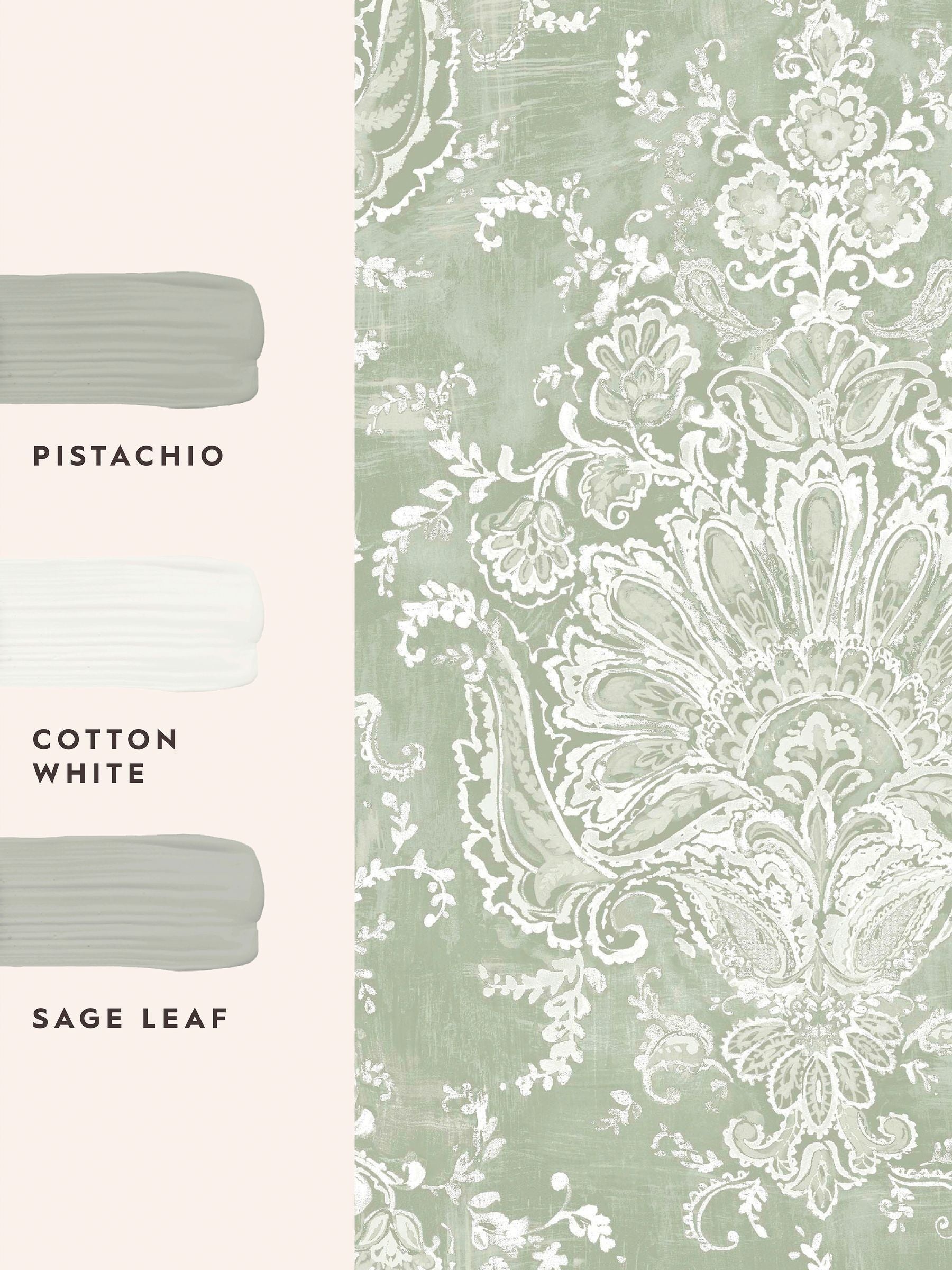 Laura Ashley wallpaper sample sage green Maddox A4 - British product