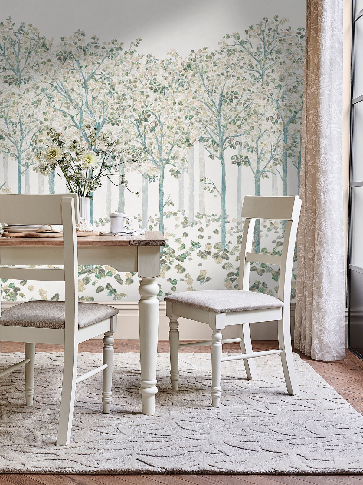 Laura Ashley Natural Ashurst A4 wallpaper sample - British product