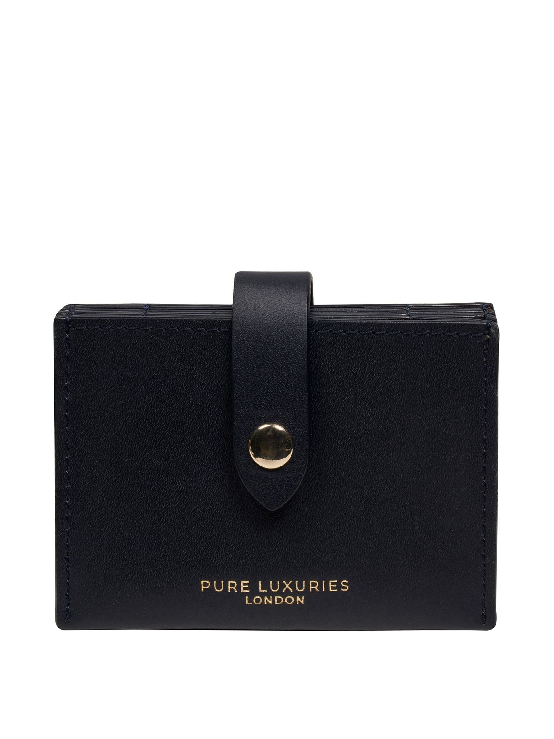 Pure Luxuries London blue Allie leather card holder, UK version