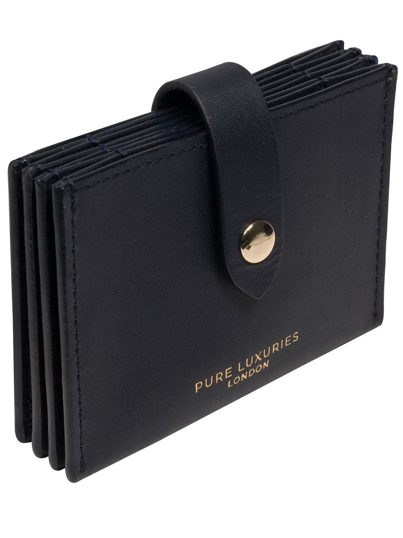 Pure Luxuries London blue Allie leather card holder, UK version