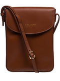 Pure Luxuries London brown leather cross-body phone bag - British product