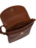 Pure Luxuries London brown leather cross-body phone bag - British product