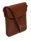 Pure Luxuries London brown leather cross-body phone bag - British product