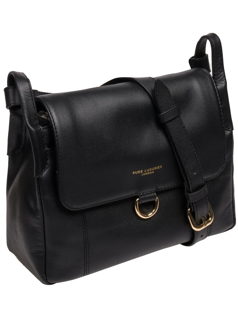 Pure Luxuries London black Cassie leather crossbody bag (British brand)