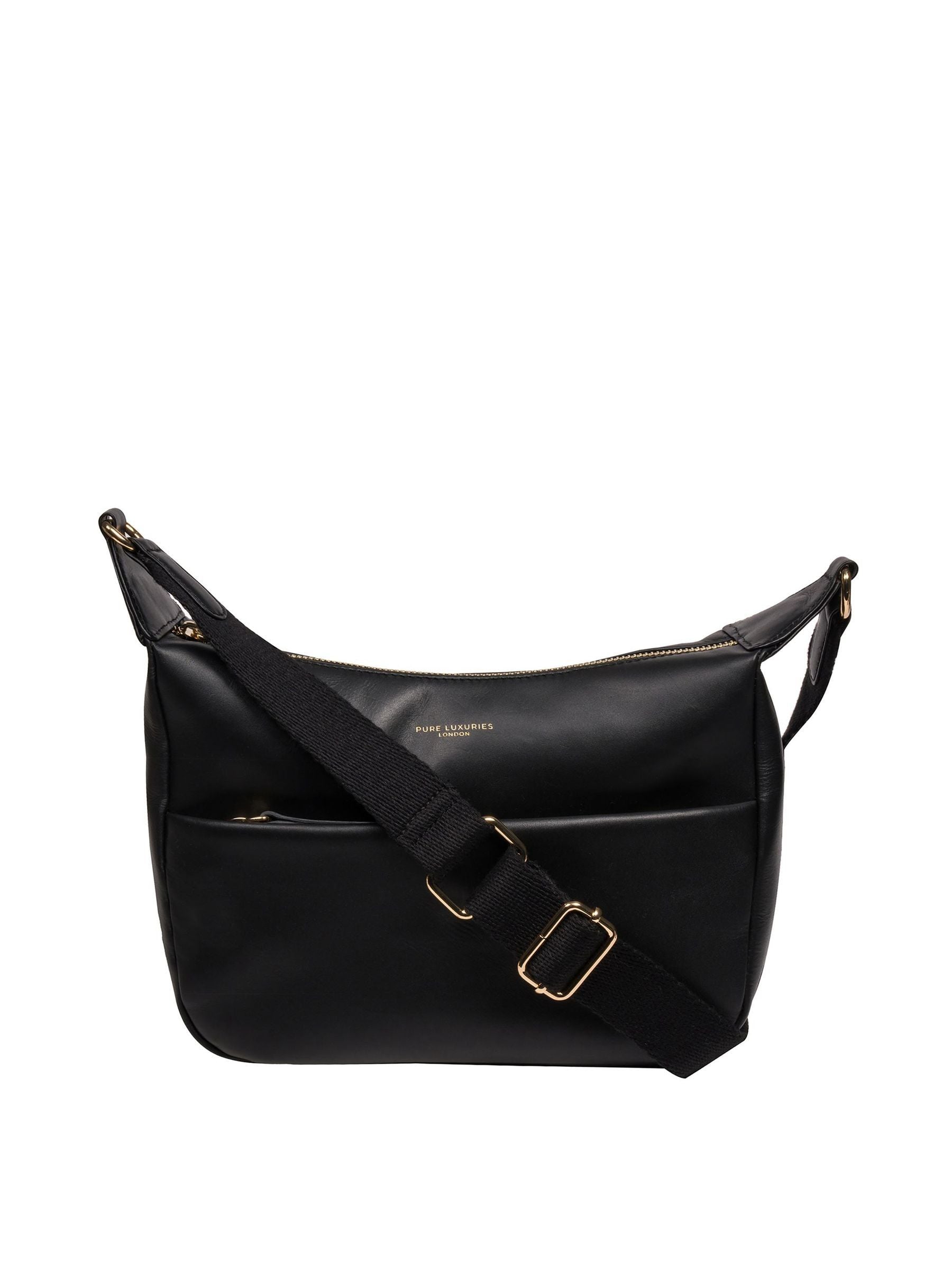 Pure Luxuries London black Leonora leather crossbody bag (British brand)