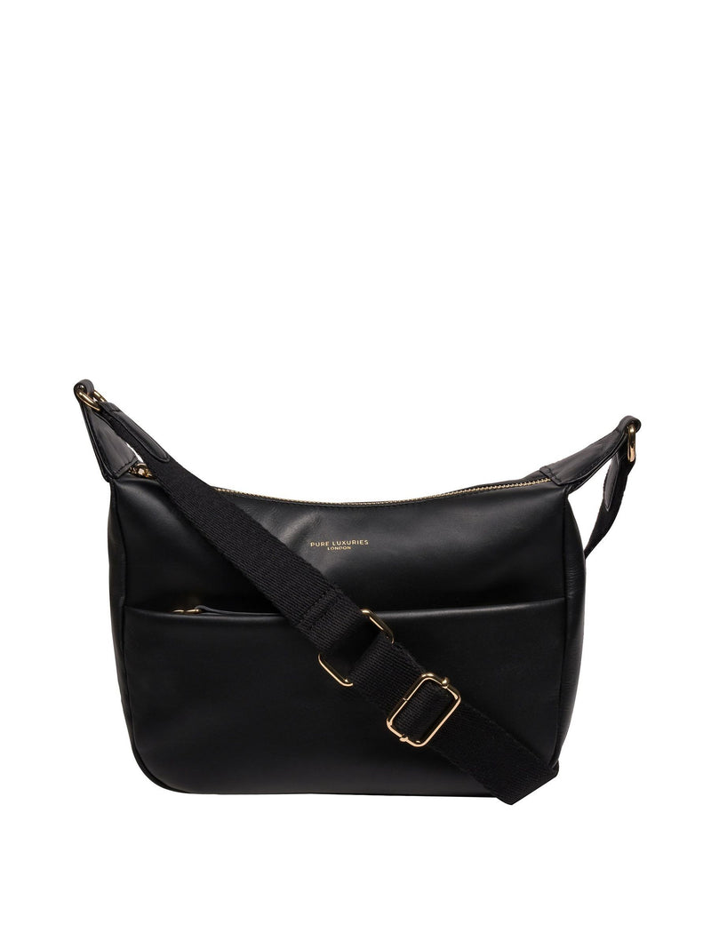 Pure Luxuries London black Leonora leather crossbody bag (British brand)