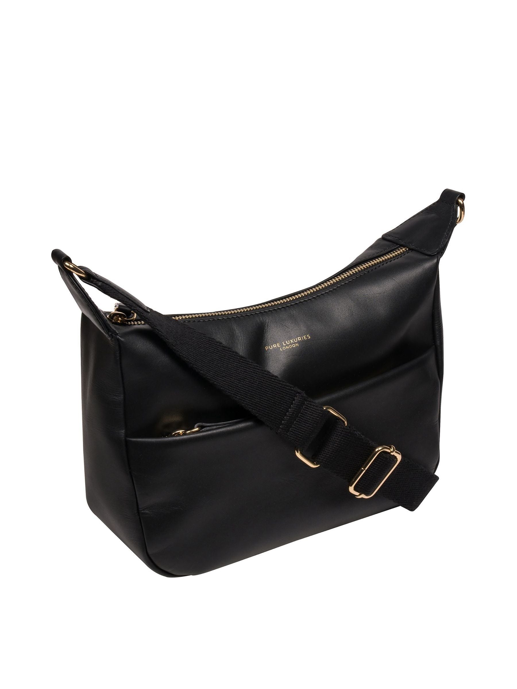 Pure Luxuries London black Leonora leather crossbody bag (British brand)