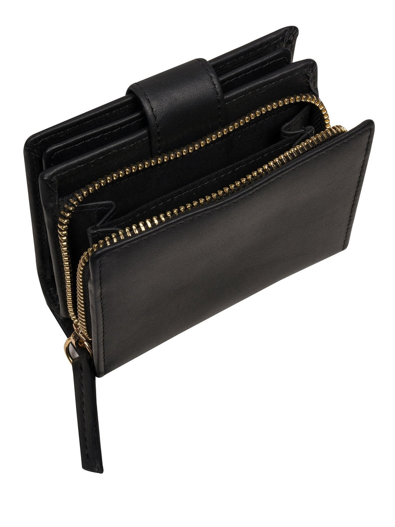 Pure Luxuries London black leather bi-fold purse - British product