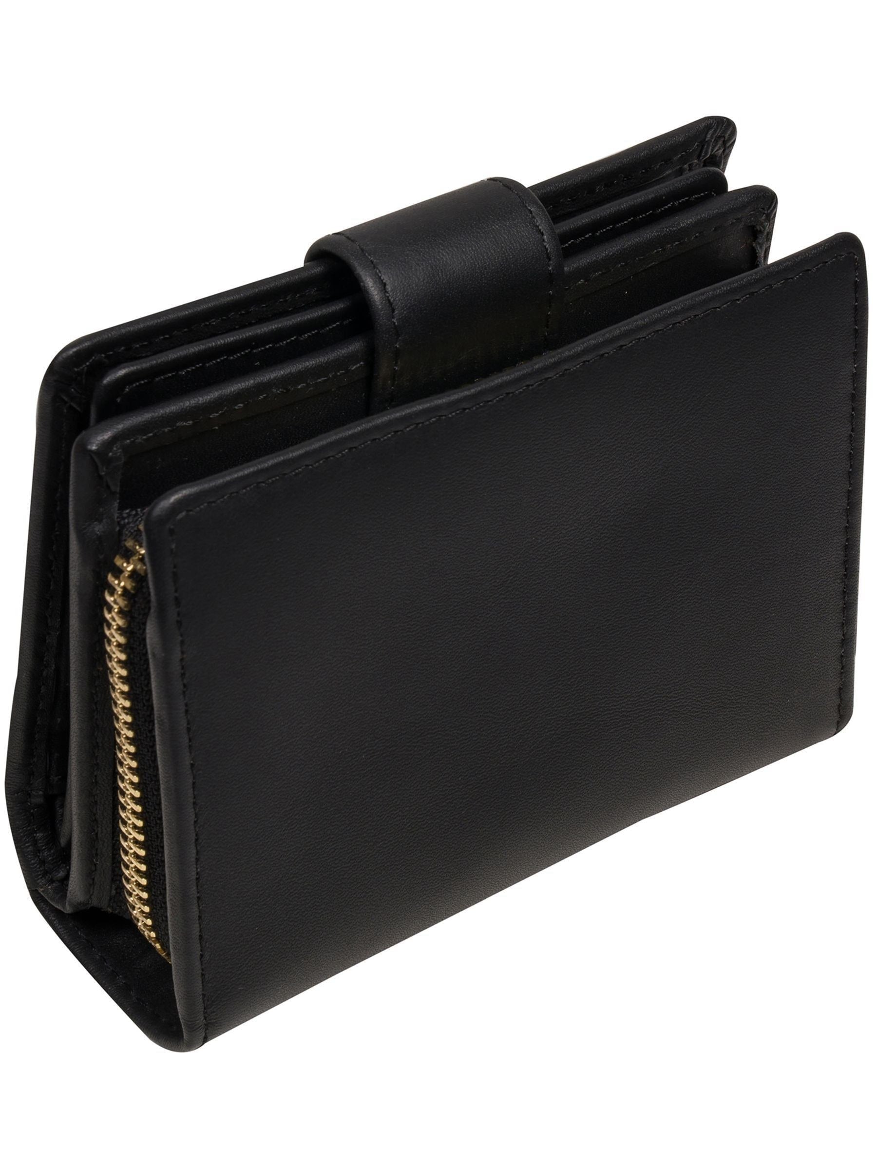 Pure Luxuries London black leather bi-fold purse - British product