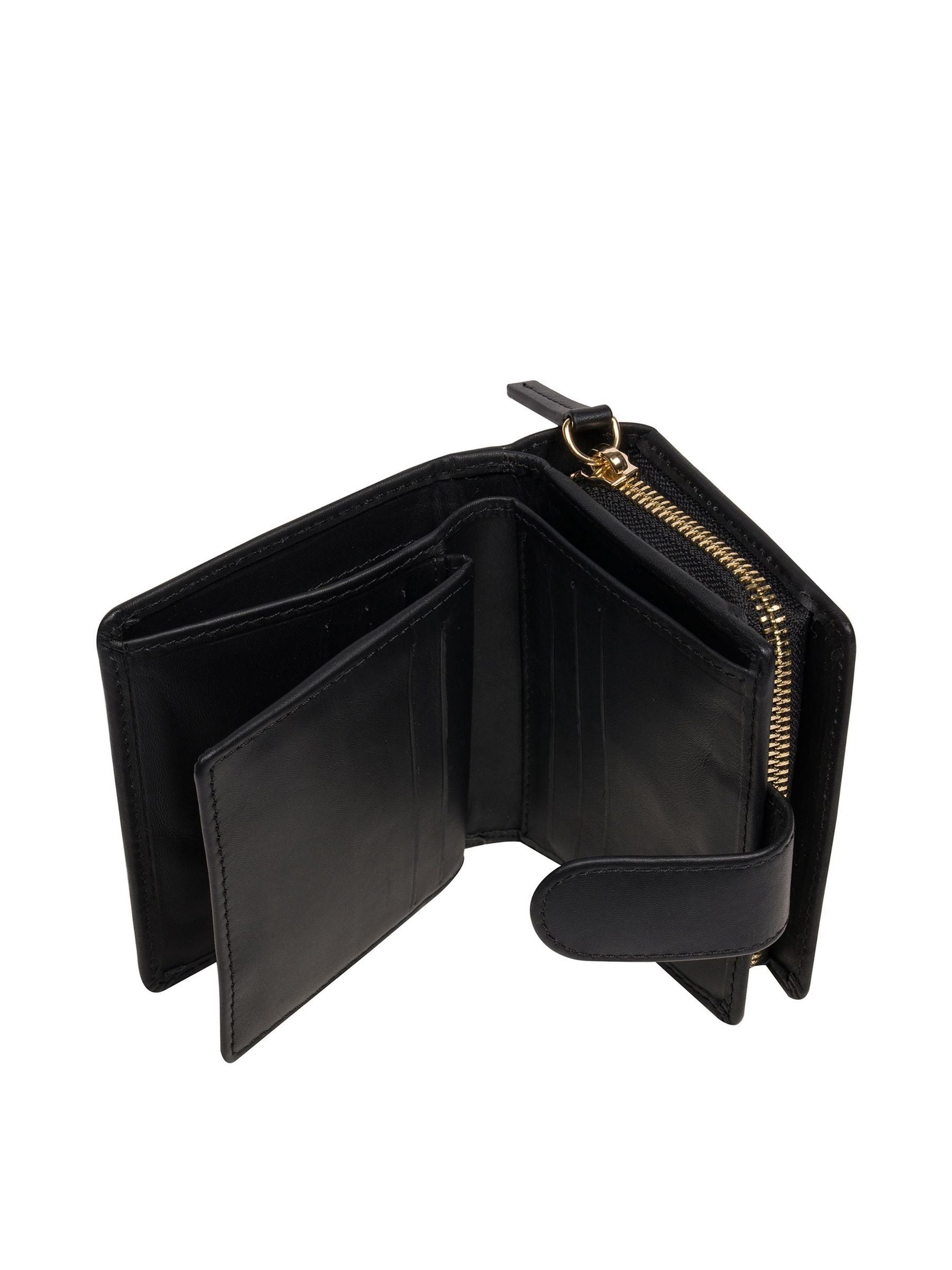 Pure Luxuries London black leather bi-fold purse - British product