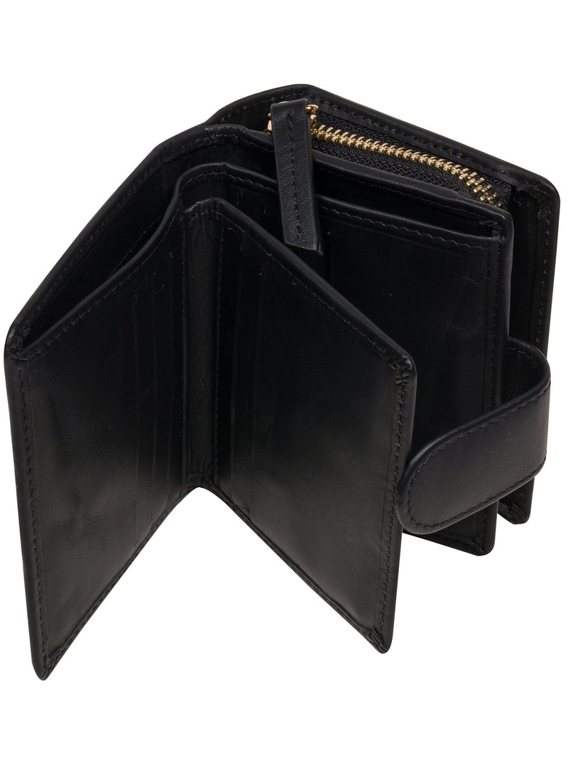 Pure Luxuries London black leather bi-fold purse - British product