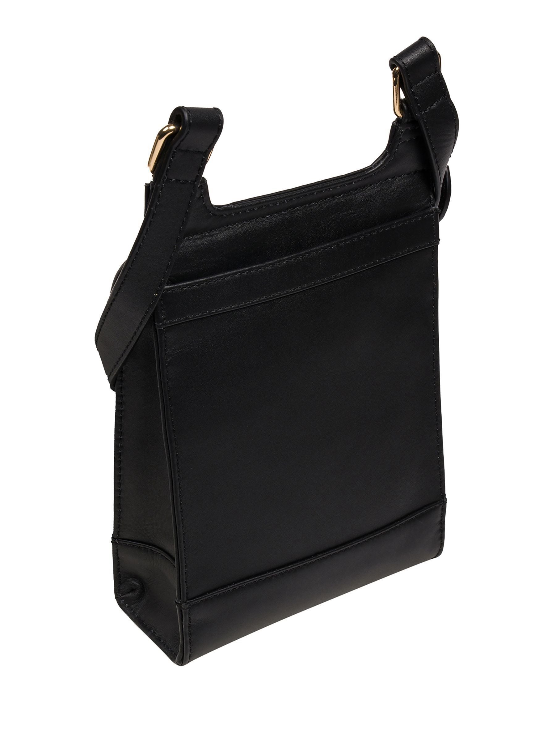 Pure Luxuries London black Erma leather cross-body bag, imported from the UK