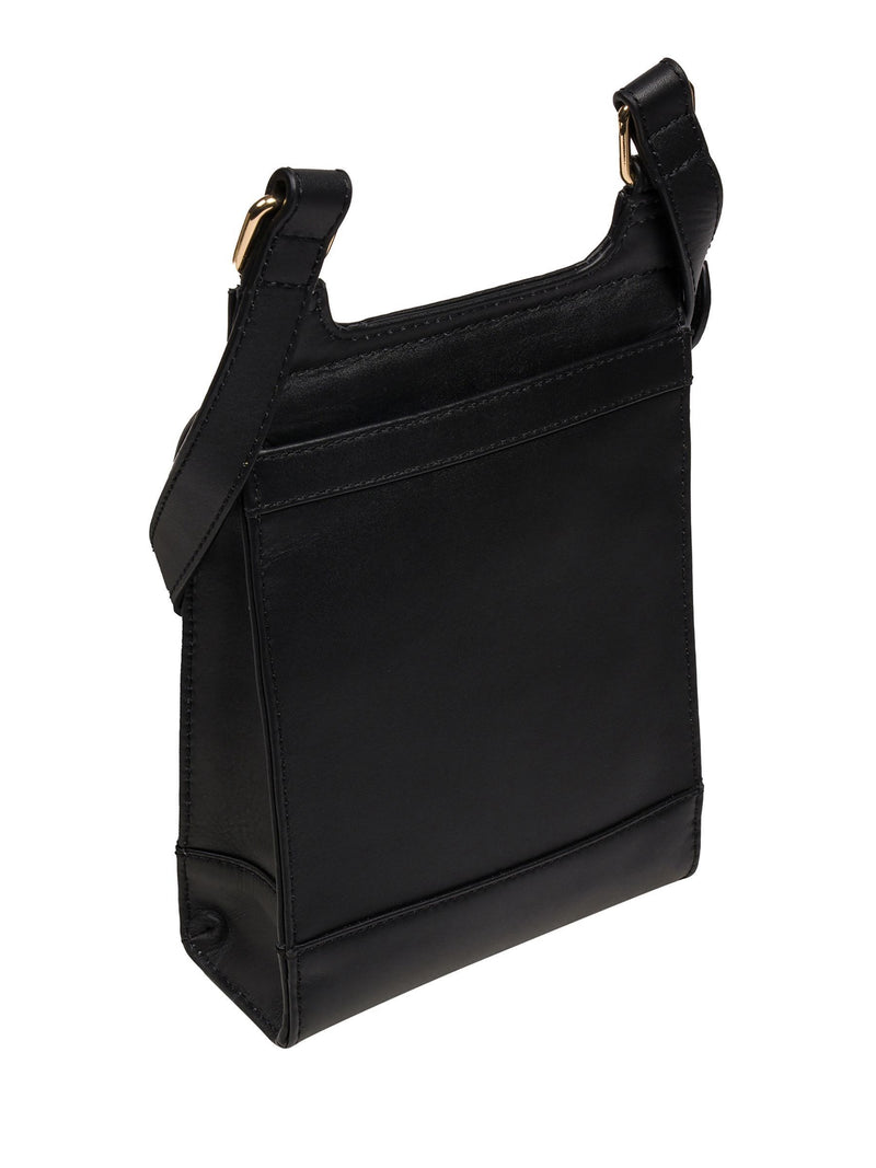 Pure Luxuries London black Erma leather cross-body bag, imported from the UK