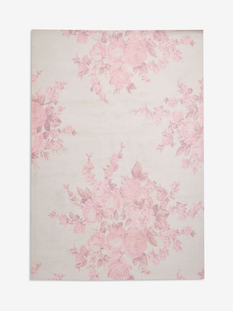 Shabby Chic pink rose blossom rug, imported from the UK