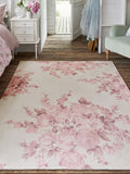 Shabby Chic pink rose blossom rug, imported from the UK