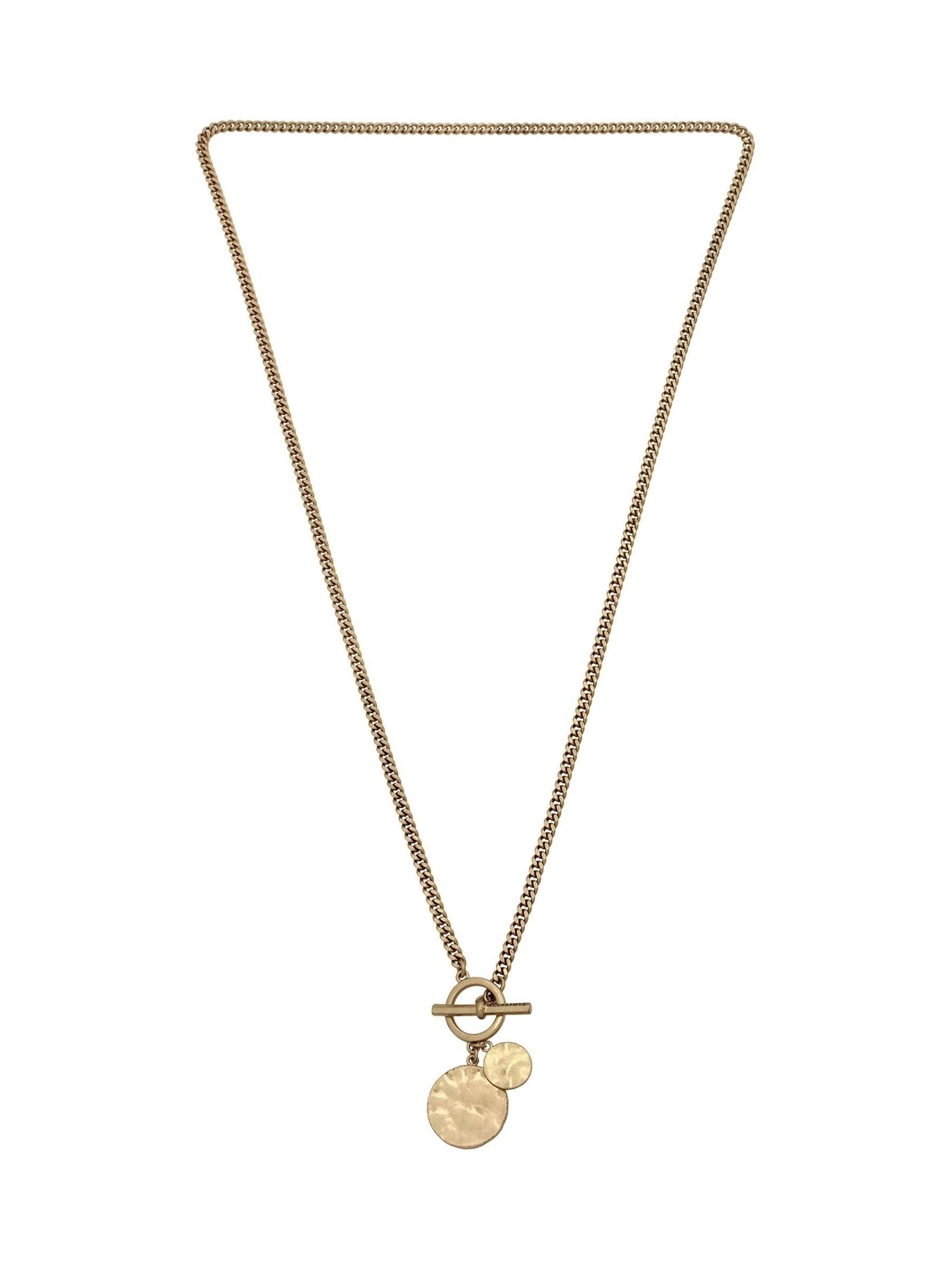 AllSaints gold tone disc pendant necklace, UK version
