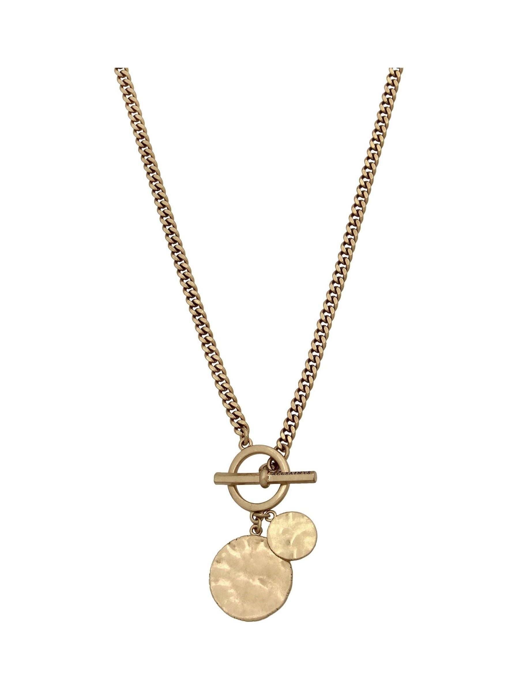 AllSaints gold tone disc pendant necklace, UK version