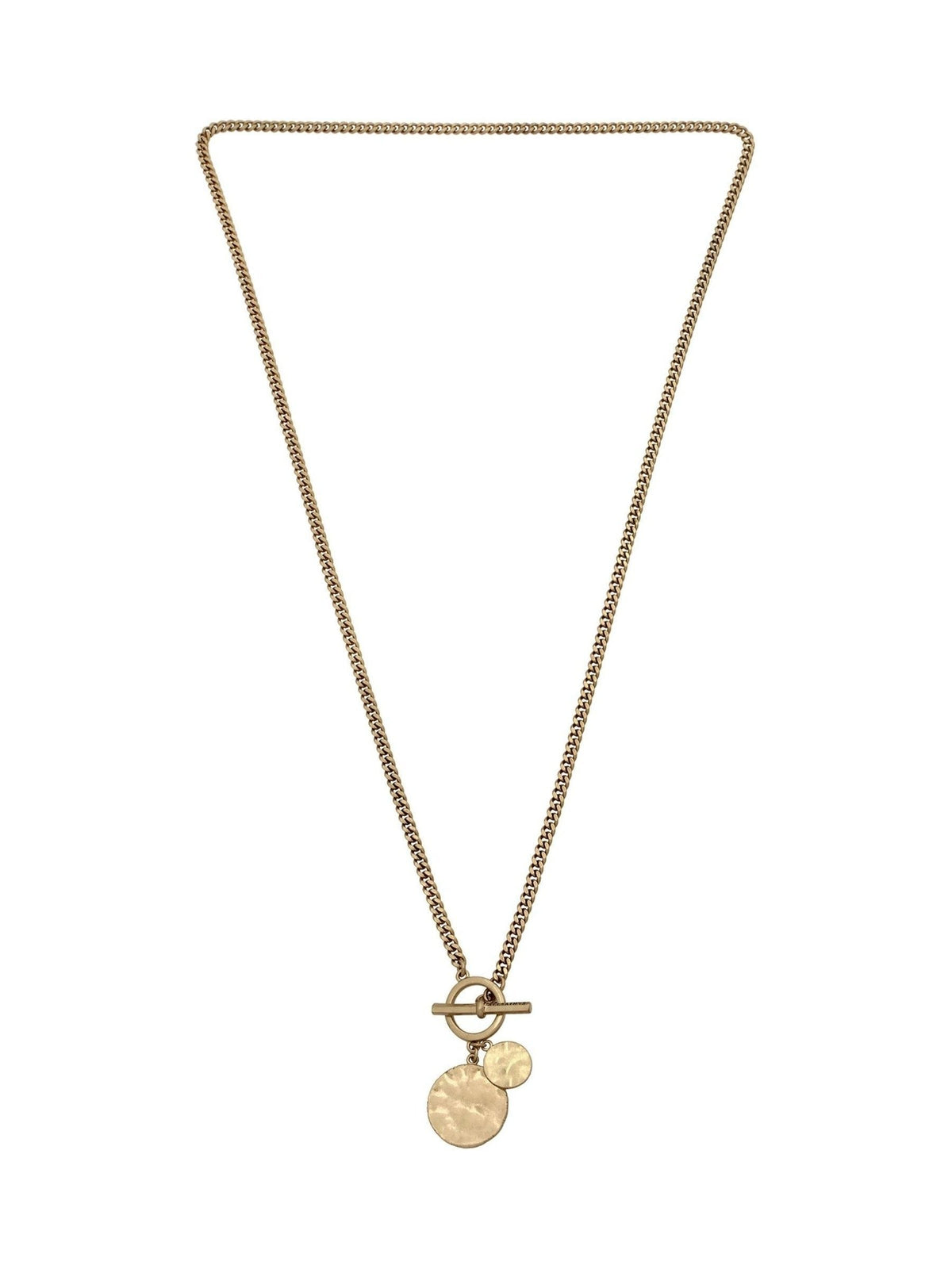 AllSaints gold tone disc pendant necklace, UK version