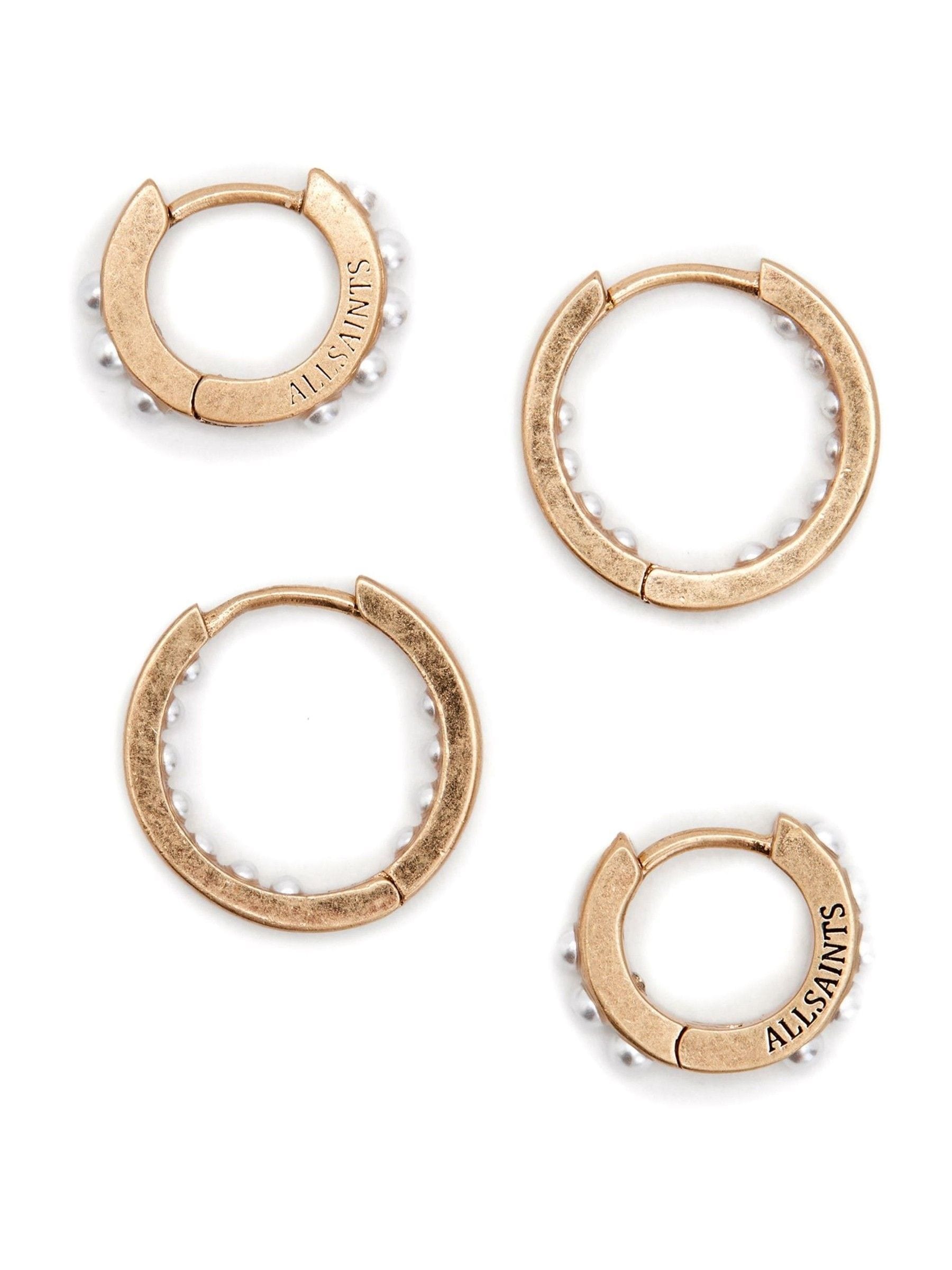 AllSaints Gold-Perlen-Huggie-Set