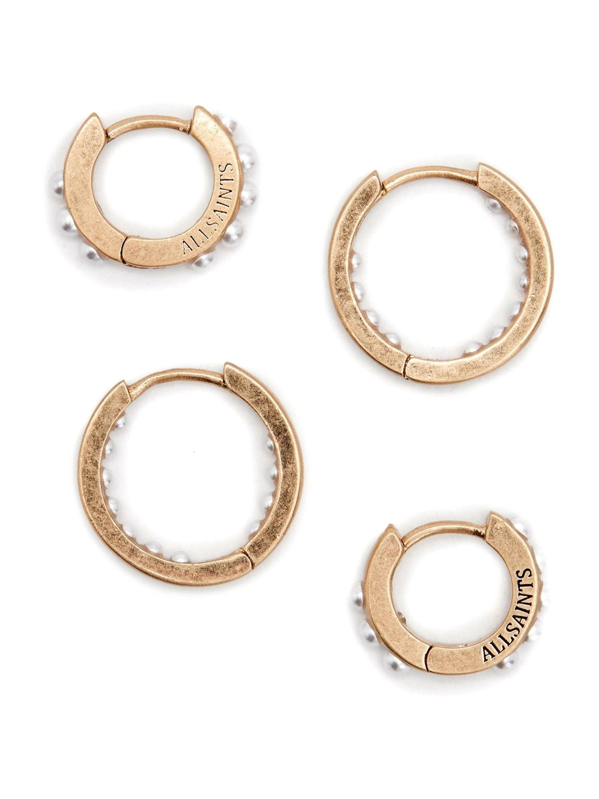 AllSaints Gold-Perlen-Huggie-Set