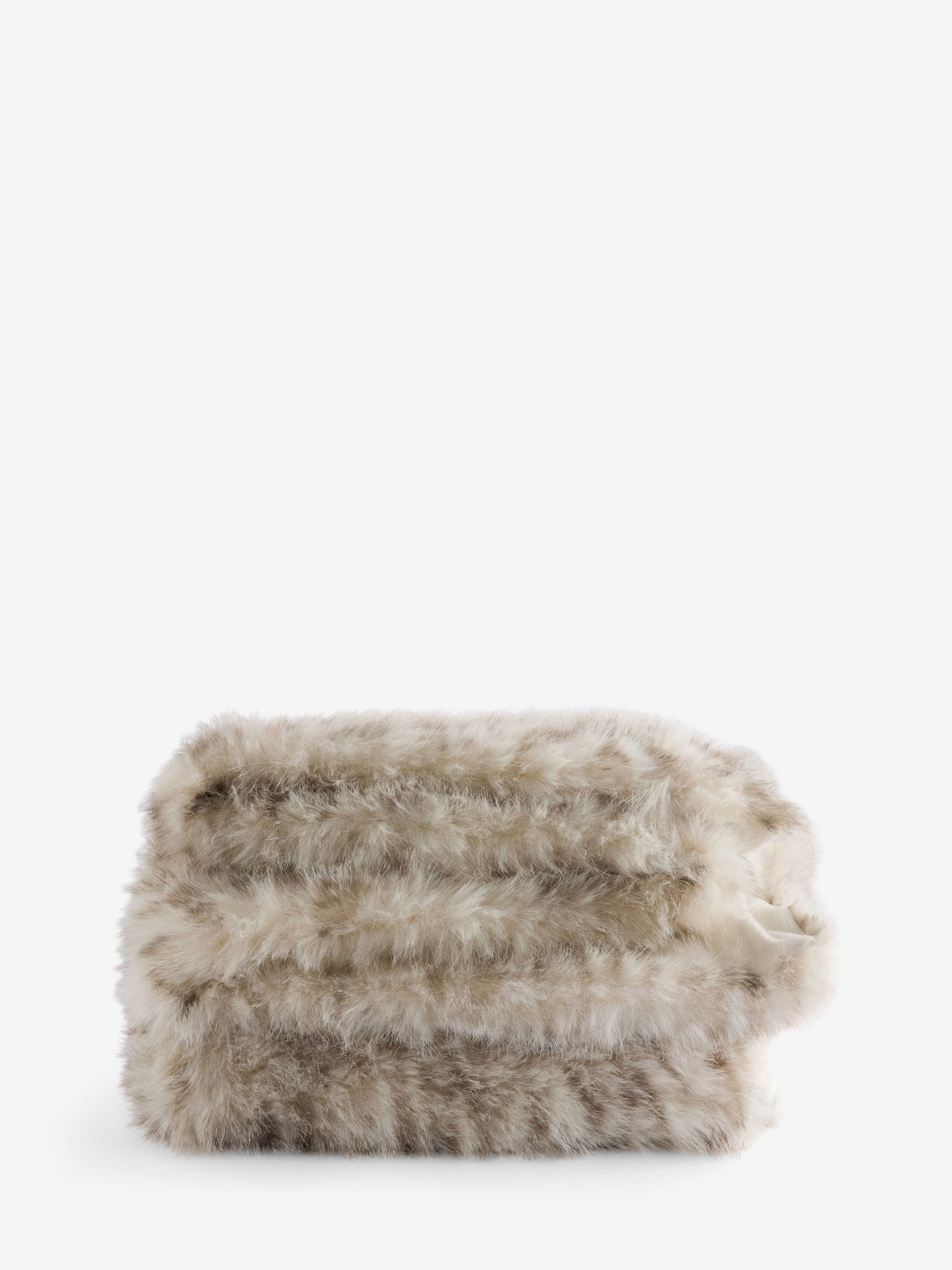Faux fur throw snow leopard print grey - British product