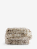 Faux fur throw snow leopard print grey - British product