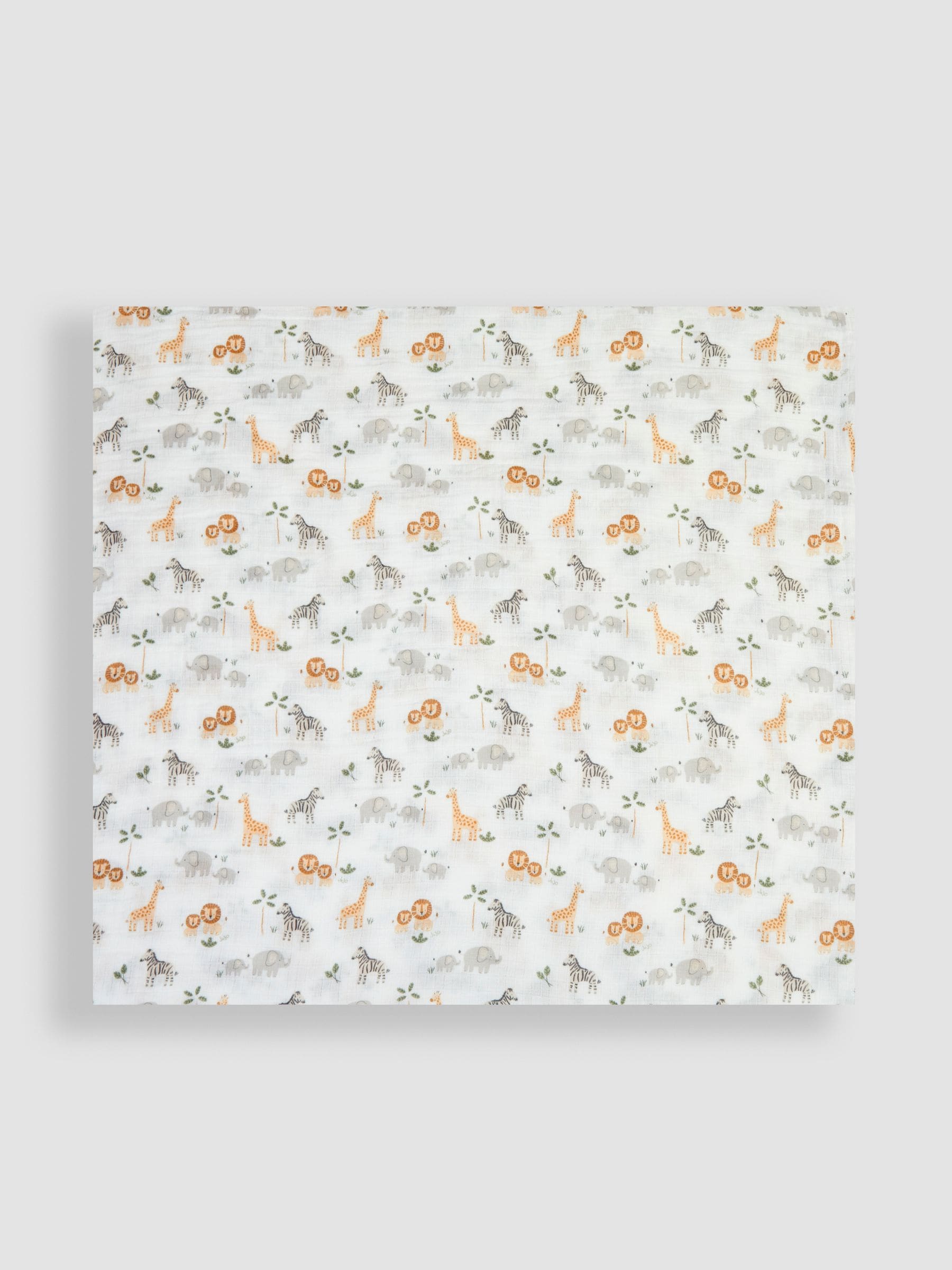 JoJo Maman Bébé safari extra large muslin cloth 120x120cm (British brand)