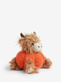 Hamish The Highland Cow orange pumpkin plush doorstop, imported from the UK