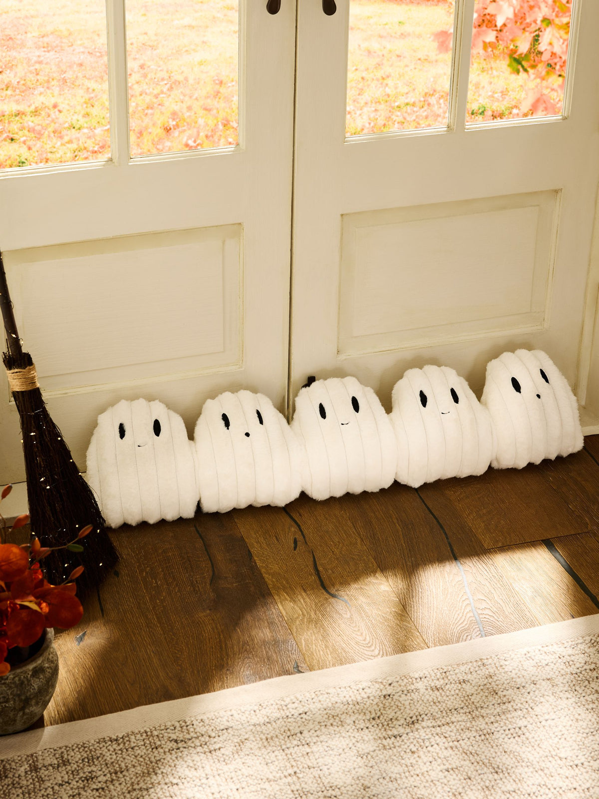White 3D Ghost draught excluder cloth (British brand)