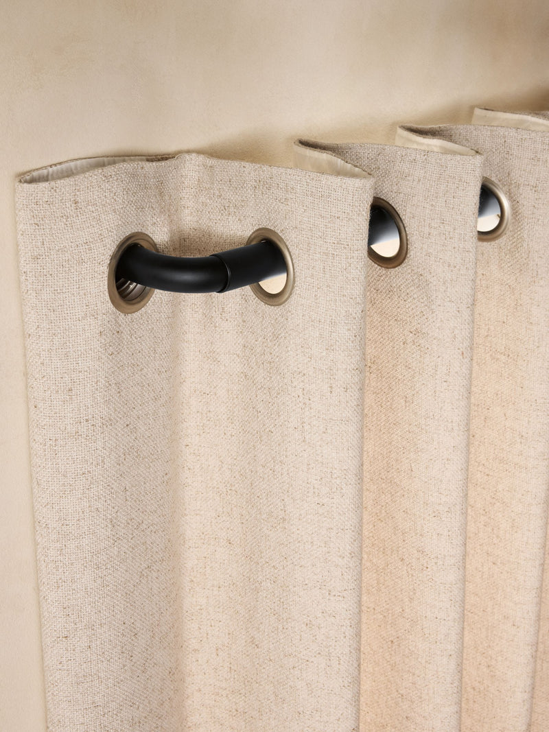 Black room darkening 28mm curtain pole kit (British brand)