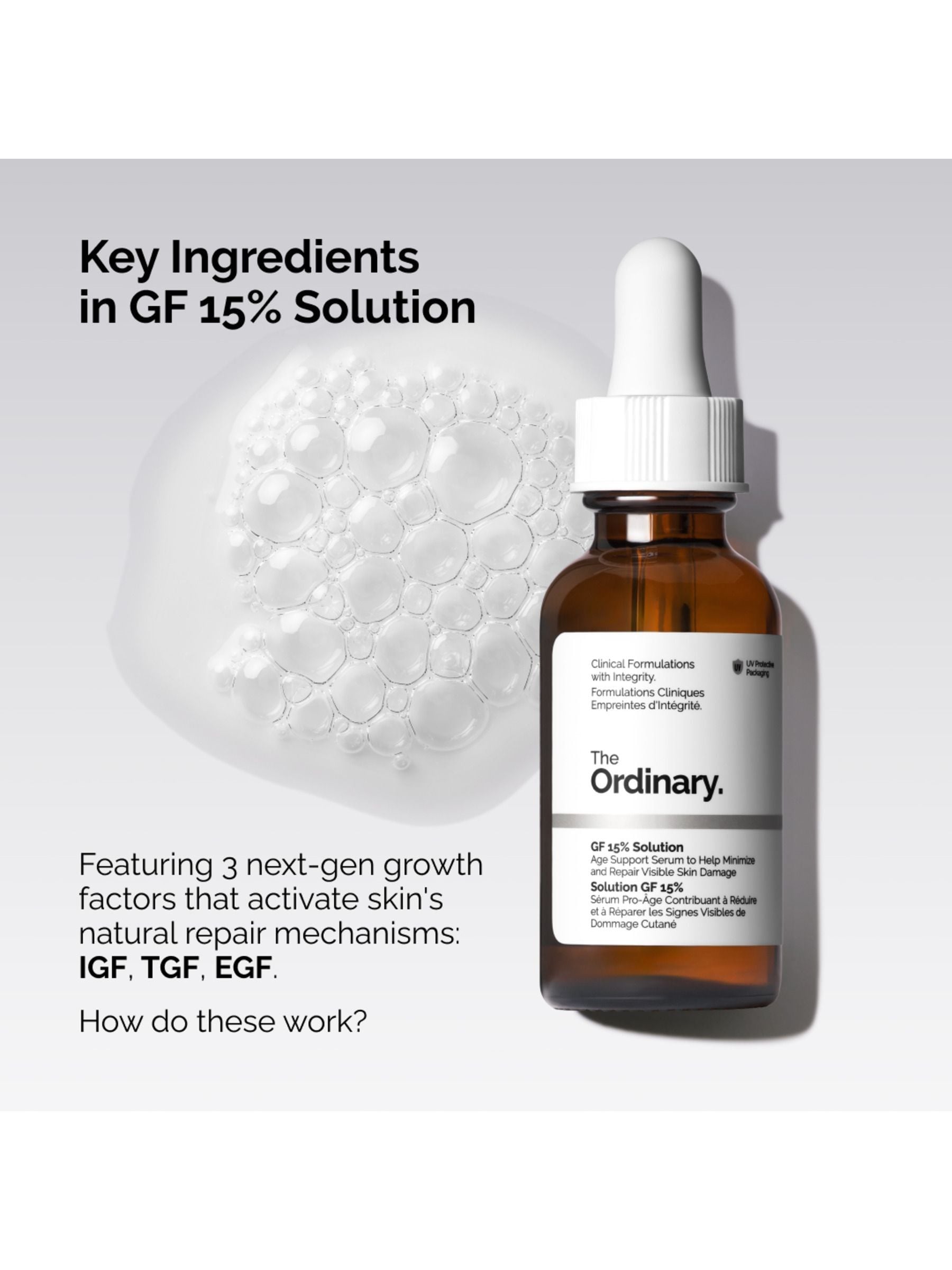The Ordinary GF15% anti-aging face serum (British brand)