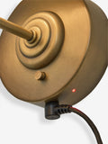 Twyford rechargeable wall light antique brass fabric shade, imported from the UK