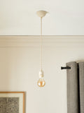 White cable kit ES lamp holder grey fabric cable (British brand)