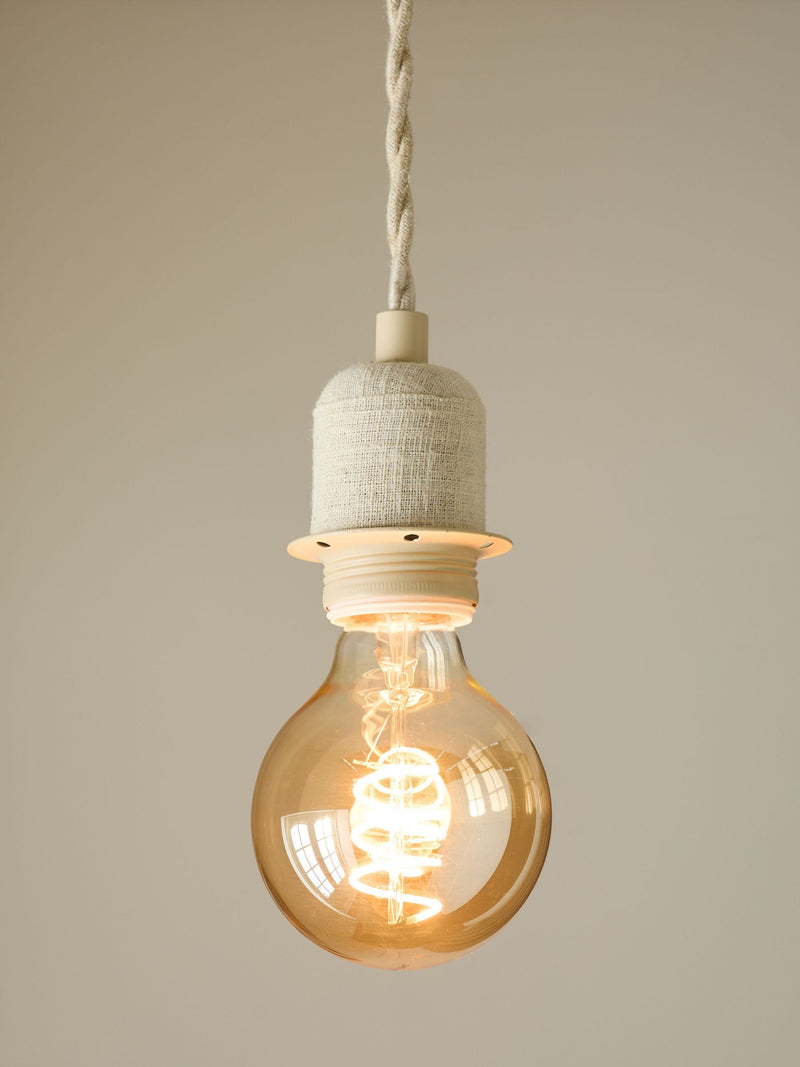 White cable kit ES lamp holder grey fabric cable (British brand)
