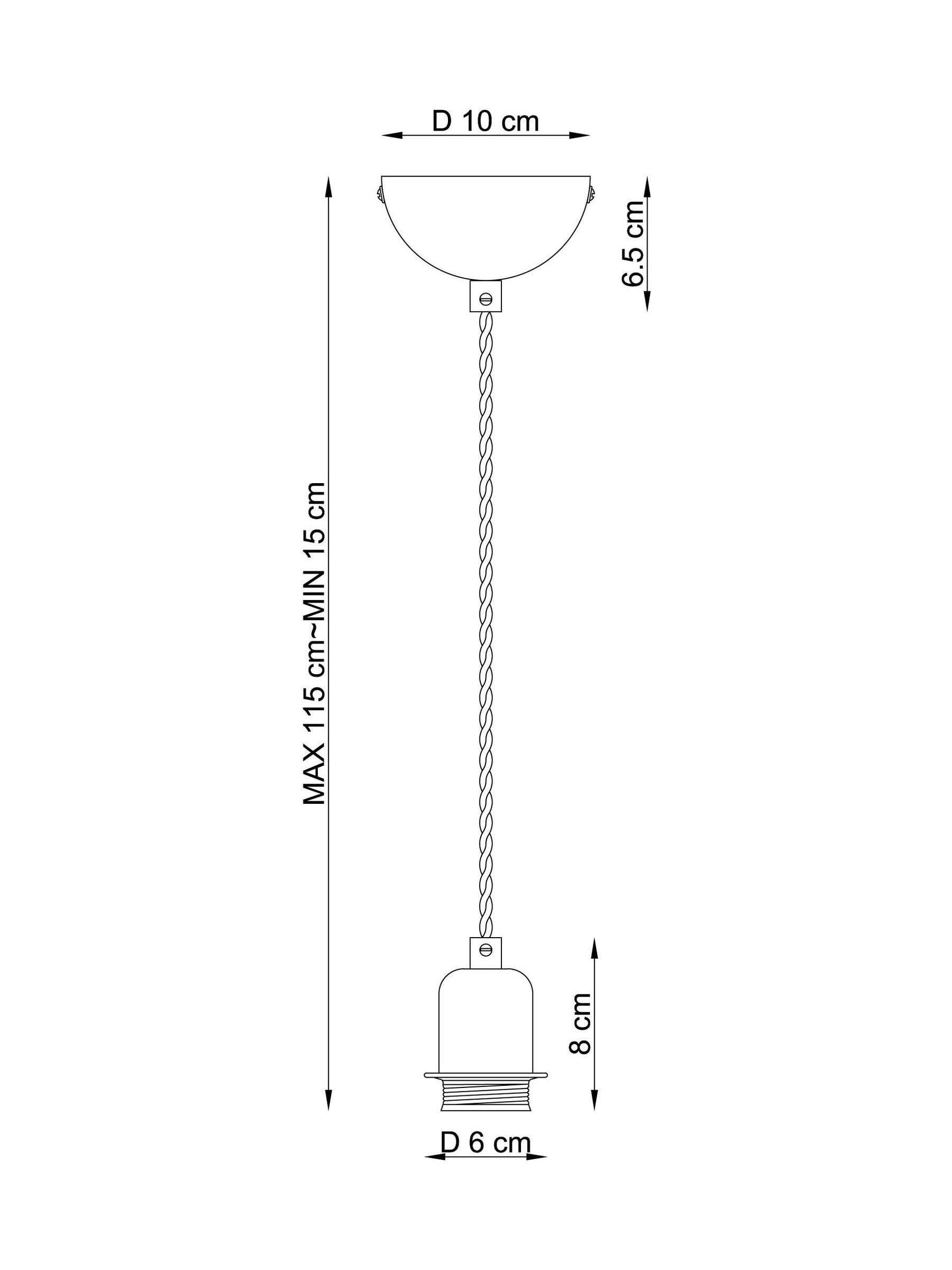 White cable kit ES lamp holder grey fabric cable (British brand)