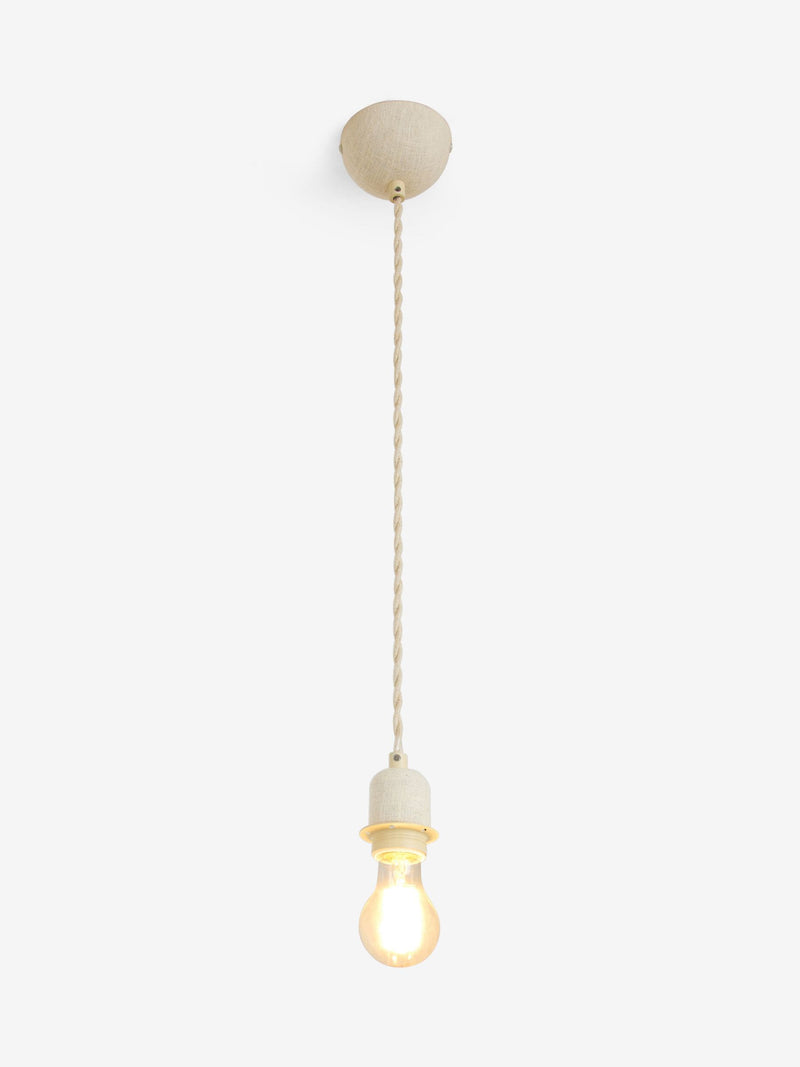 White cable kit ES lamp holder grey fabric cable (British brand)