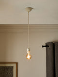 White cable kit ES lamp holder grey fabric cable (British brand)