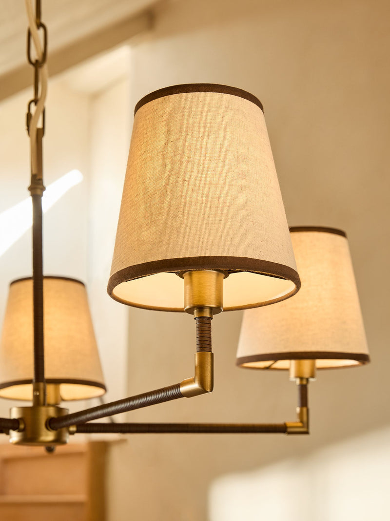 Bentham 5 light chandelier with brass finish - British product