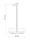 Bentham 5 light chandelier with brass finish - British product