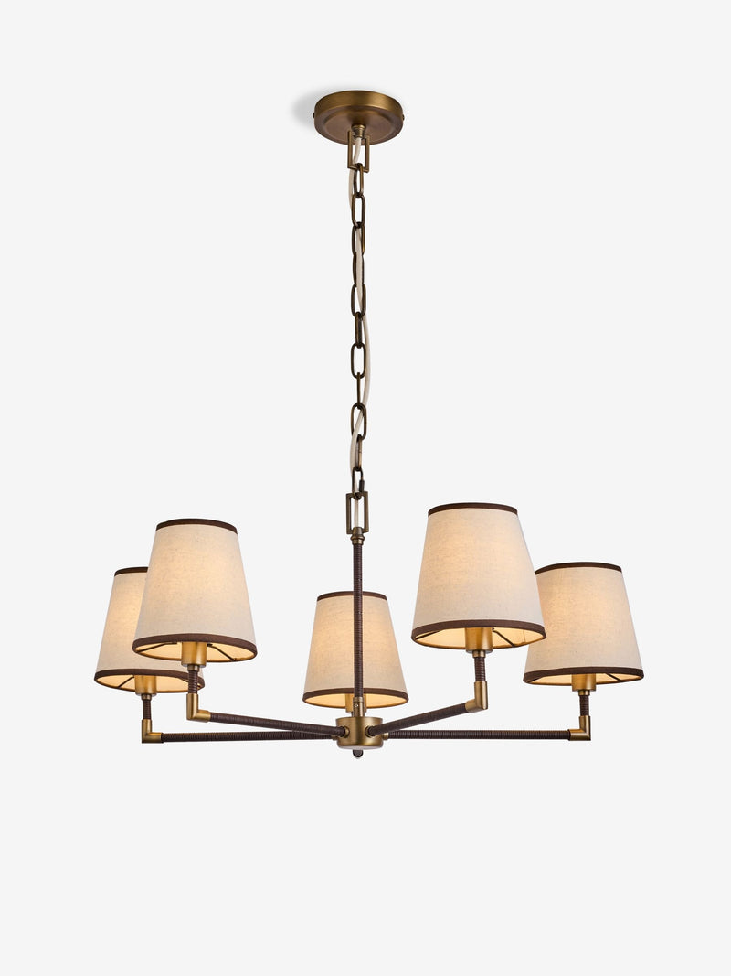 Bentham 5 light chandelier with brass finish - British product