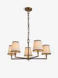 Bentham 5 light chandelier with brass finish - British product